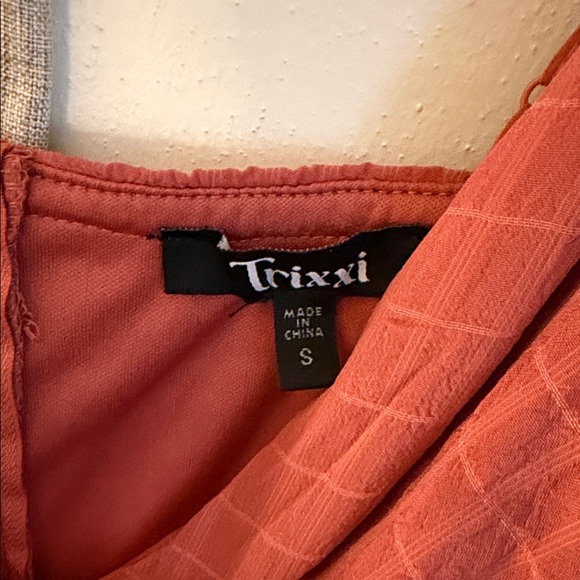 Chic Coral Ruffle Mini Dress - Picture 2 of 3